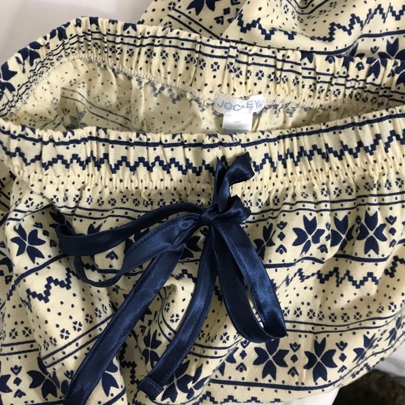 Jockey Snowflake Print Navy Silk Bow Pyjama Pant - Picture 9 of 9
